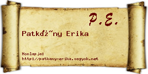 Patkány Erika névjegykártya